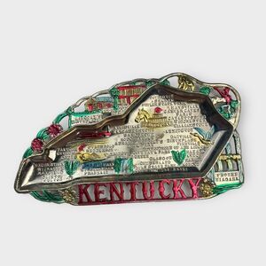 VTG Kentucky Souvenir Ash Tray/Trinket Dish Metal Colorful Made in Japan